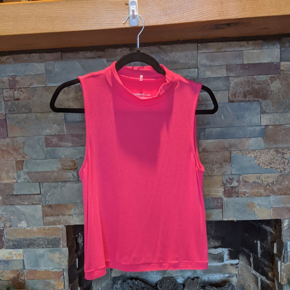 Ribbonluxe Sleeveless Top in Bold Pink
